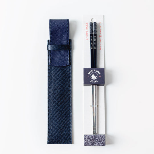 Marine Leather Sleeve & Chopsticks